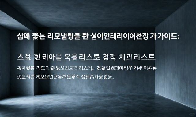 실내인테리어업체 관련 이미지 - 실패 없는 리모델링을 위한 실내인테리어업체 선정 가이드: 초보자를 위한 핵심 체크리스트